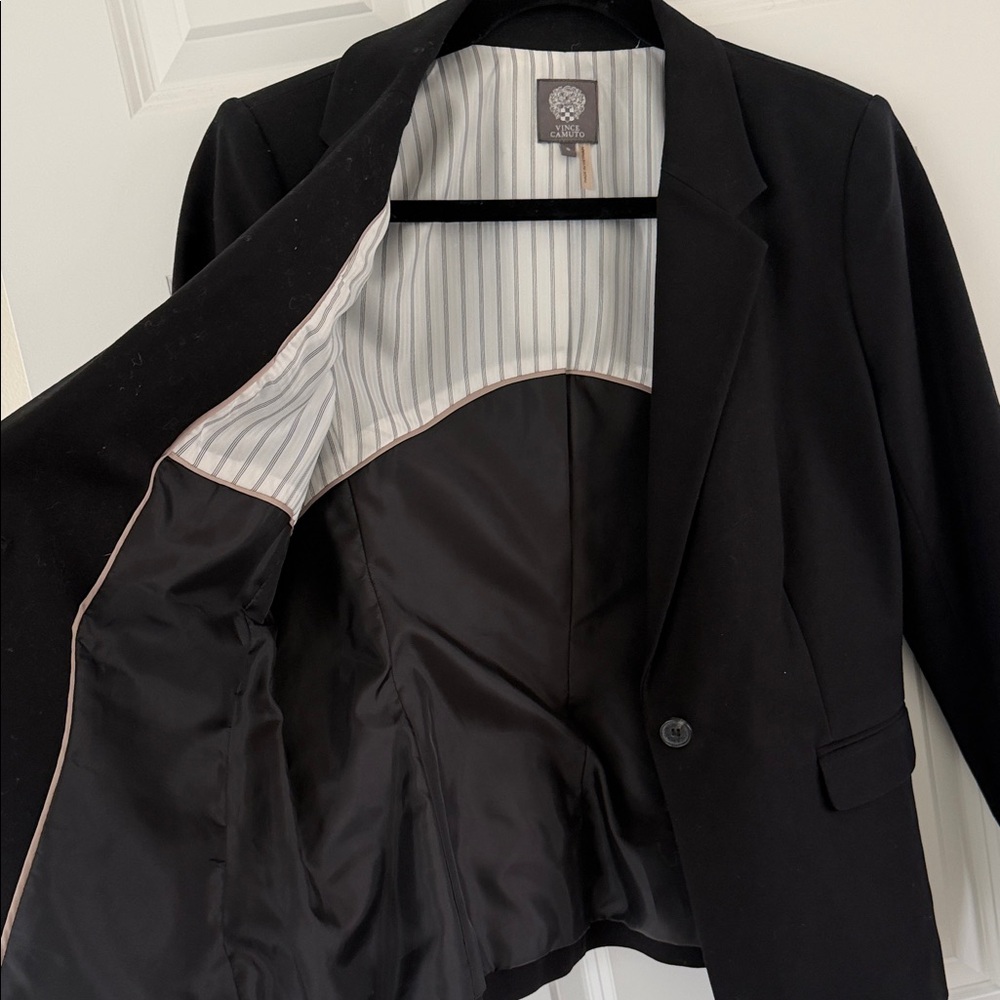 Vince Camuto 98% Cotton Women’s Black Blazer Size 8 - Picture 6 of 6